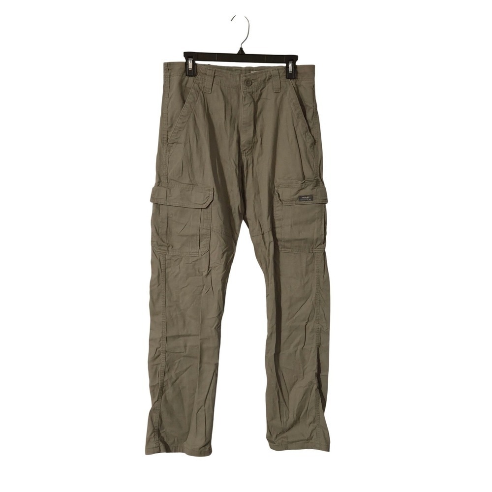 Wrangler Men Relaxed Fit Cargo Pants Khaki Utility Work Size 30x32